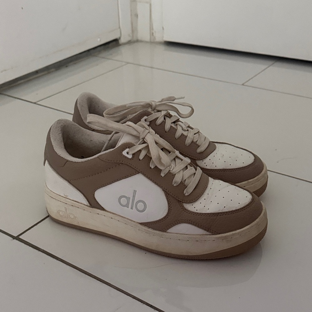 Alo Recovery Brown and White Sneakers